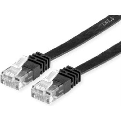 UTP  mrežni flat kabel Cat.6/Class E, 1.0m, crni